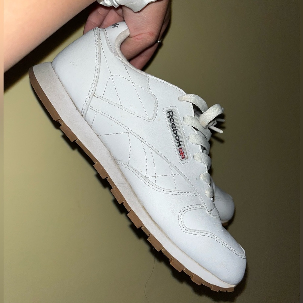 Reebok Classic Leather Sneakers in White/Gum